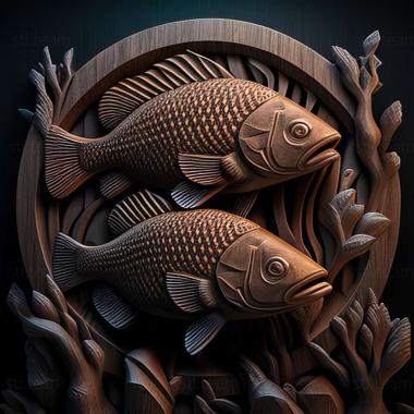 3D model Labidochromis hongi fish (STL)